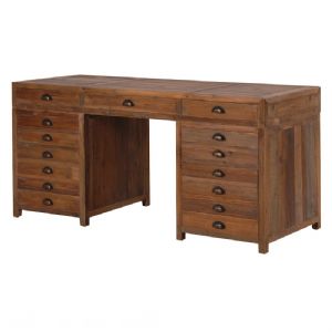 Blaine Kneehole Desk with Multi Drawers